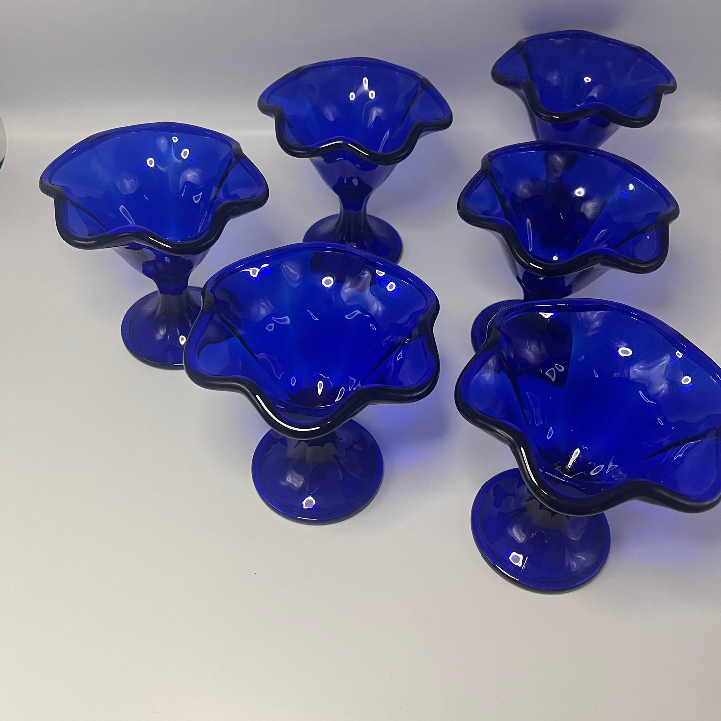 Set van zes vintage coupes - Kobalt blauw