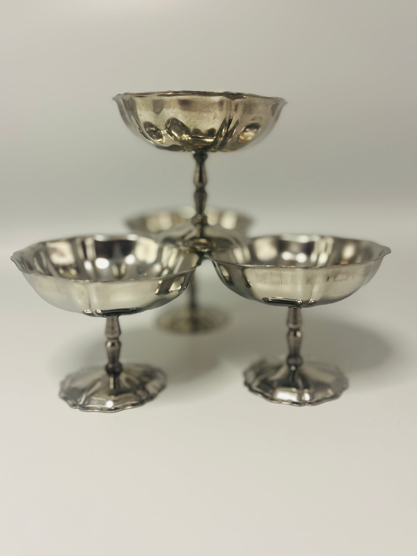 Set van vier vintage coupes - Zilver